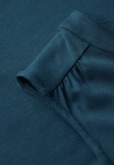 Split Neck Jersey-Top tide blue