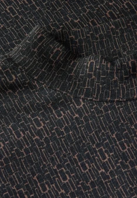 Basic Shirt mit Turtleneck deepwater blue