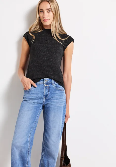 Basic Shirt mit Turtleneck deepwater blue