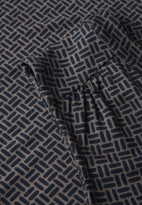 Split Neck Jersey-Top deepwater blue