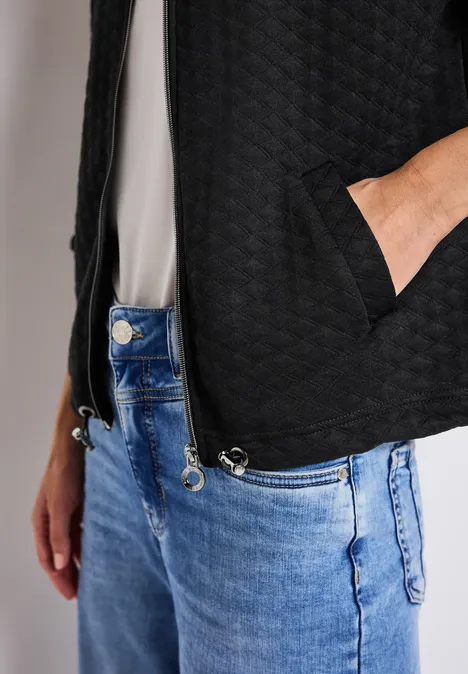 Leichte Strukturjacke Black