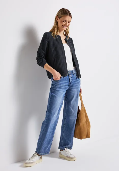 Leichte Strukturjacke deepwater blue