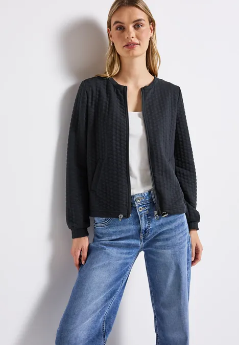 Leichte Strukturjacke deepwater blue