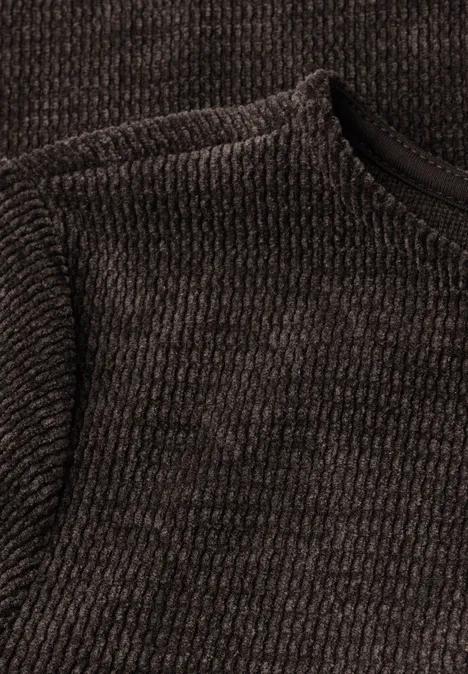 Shirt mit U-Boot-Ausschnitt deep roast brown