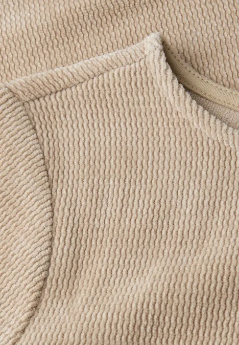 Shirt mit U-Boot-Ausschnitt sanded beige