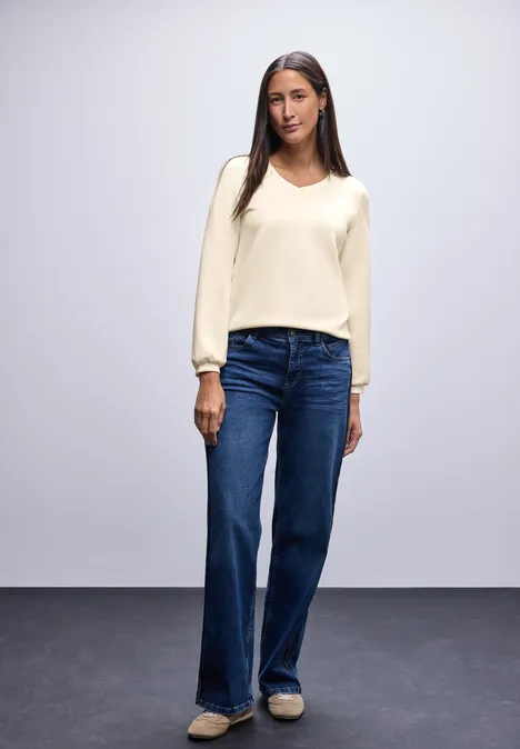 Silk-Look Shirt soft beige