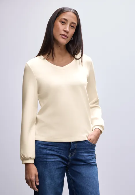 Silk-Look Shirt soft beige