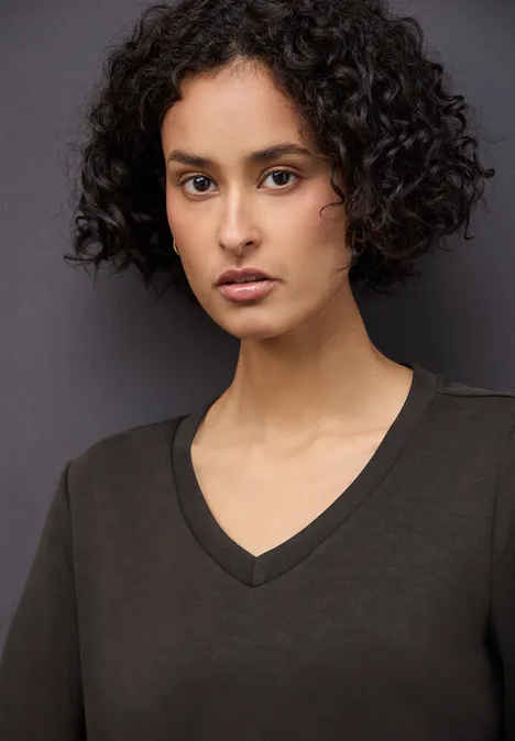 Silk-Look Shirt deep roast brown