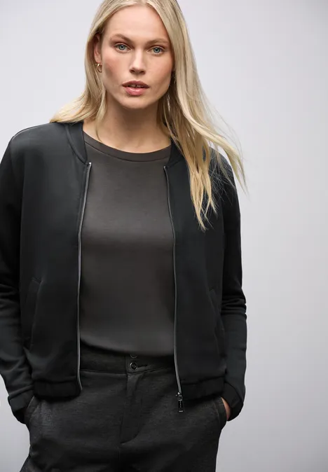 Silk-Look Jacke Black