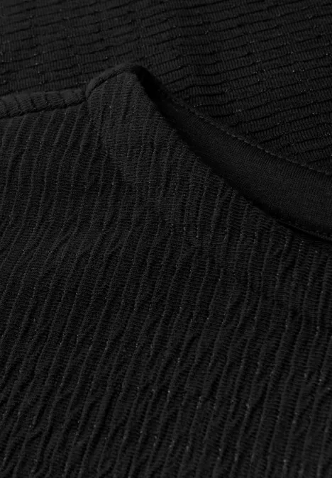 Glitzerndes Strukturshirt Black