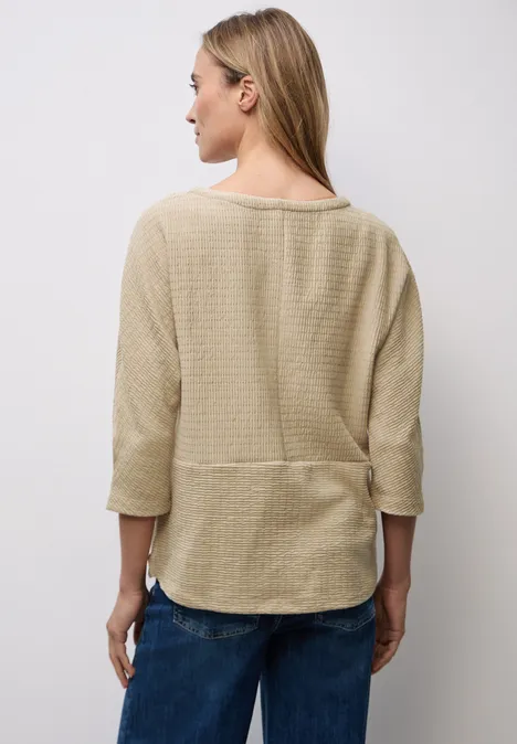 Glitzerndes Strukturshirt sanded beige