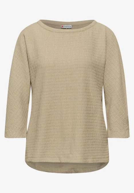 Glitzerndes Strukturshirt sanded beige