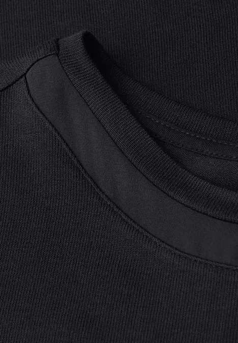 Shirt mit Chiffon-Detail Black