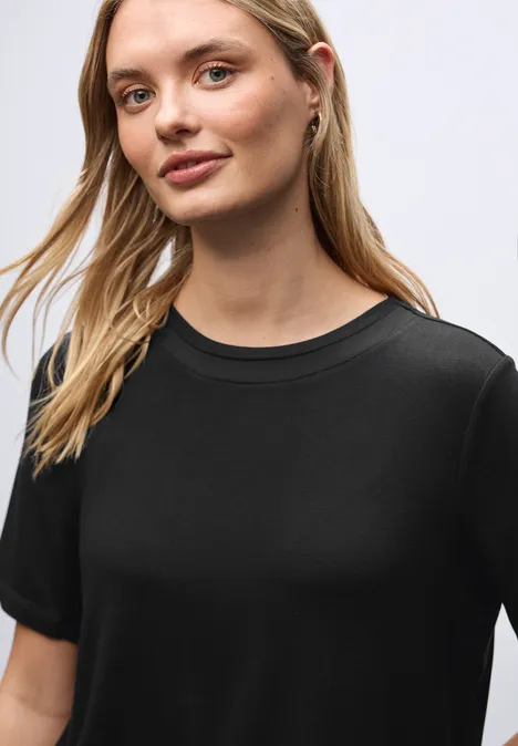 Shirt mit Chiffon-Detail Black