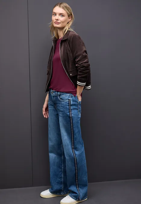 Shirt mit Chiffon-Detail noble red