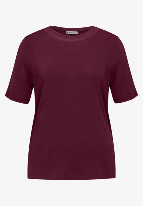 Shirt mit Chiffon-Detail noble red