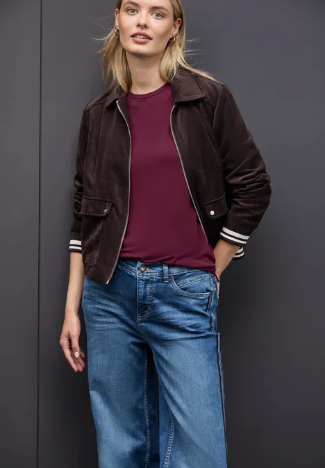 Shirt mit Chiffon-Detail noble red