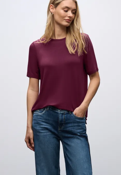 Shirt mit Chiffon-Detail noble red