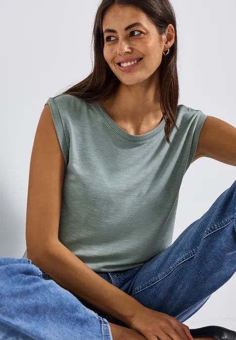 Shirt met decoratieve banden arona blue