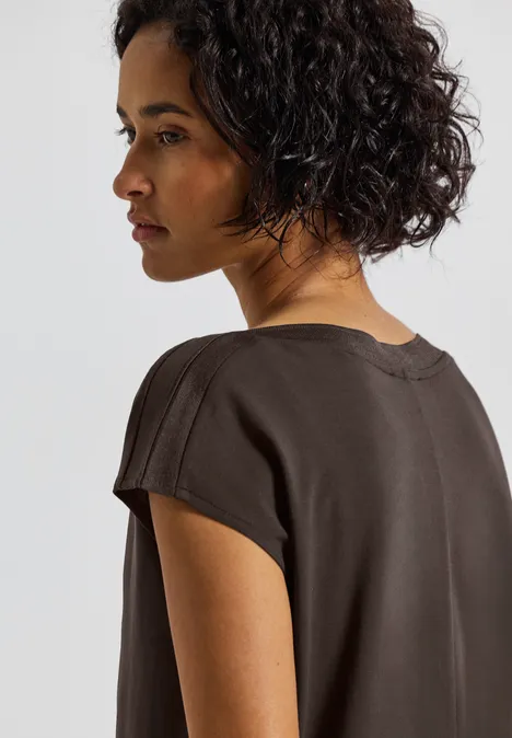 U-Boot Shirt mit Rippdetail deep roast brown