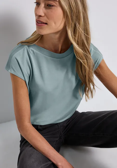 T-shirt U-Boot avec détail côtelé arona blue