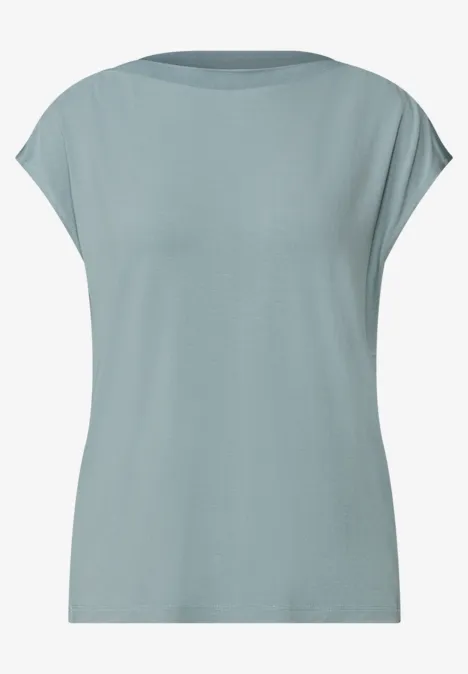 Shirt met U-boot en geribd detail arona blue