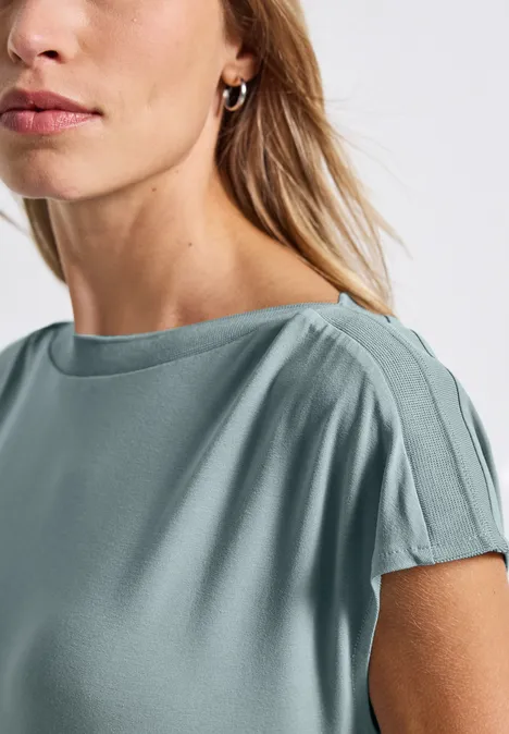 U-Boot Shirt mit Rippdetail arona blue