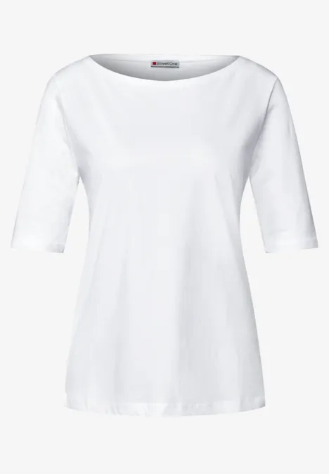 Shirt mit U-Boot-Ausschnitt White