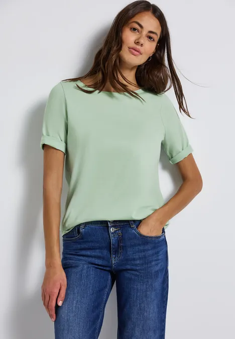 T-shirt avec encolure en U serene green
