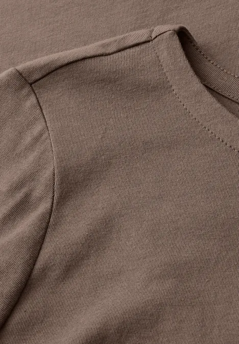 Shirt mit U-Boot-Ausschnitt silk brown