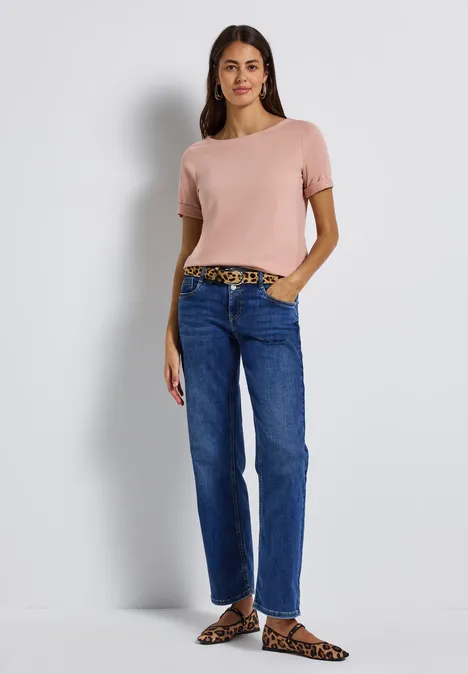 Shirt mit U-Boot-Ausschnitt faded rose
