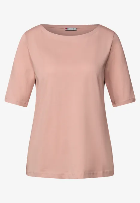 Shirt mit U-Boot-Ausschnitt faded rose