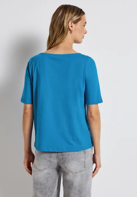 Shirt mit U-Boot-Ausschnitt polaris blue