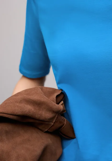 Shirt mit U-Boot-Ausschnitt polaris blue