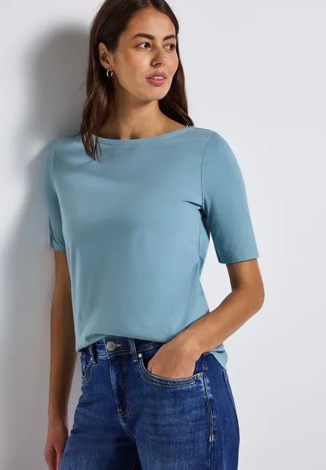 T-shirt avec encolure en U glacier blue