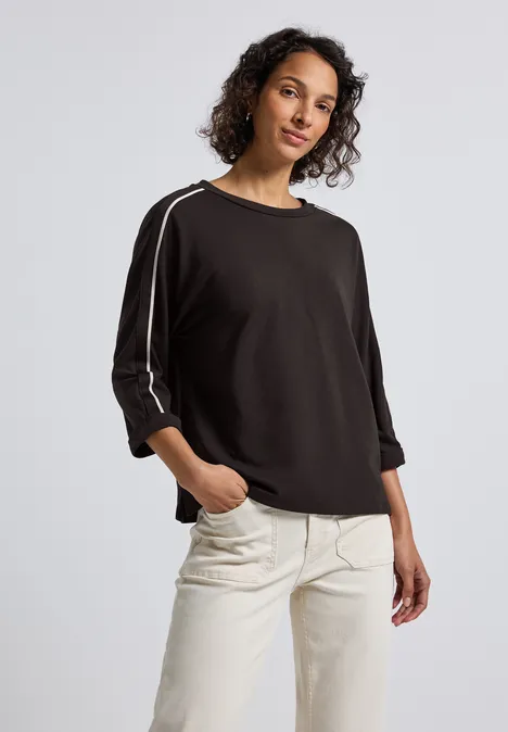 Shirt mit Galonstreifen deep roast brown