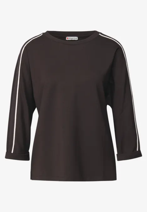 Shirt met gallonstrepen deep roast brown