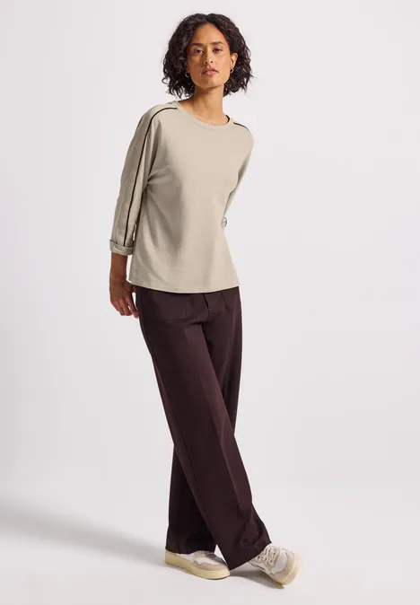 Shirt mit Gallonstreifen morning beige