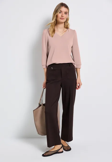 Silk-Look Shirt mit Raffung faded rose