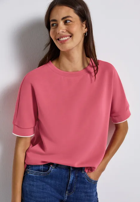 Silk-Look Shirt almond coral