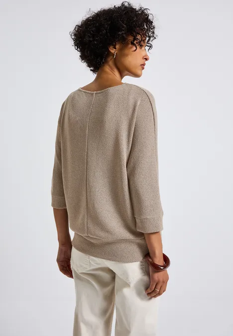 Strick-Look Shirt morning beige