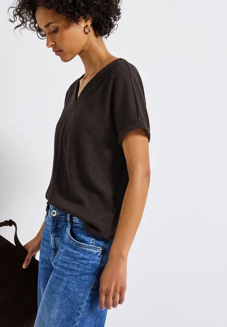 T-shirt à structure mixte deep roast brown