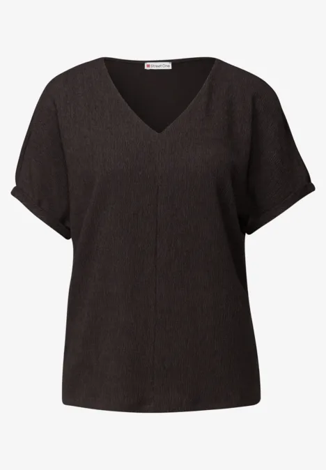 Gestructureerd gemengd shirt deep roast brown