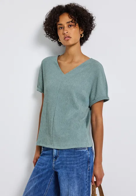 Gestructureerd gemengd shirt arona blue
