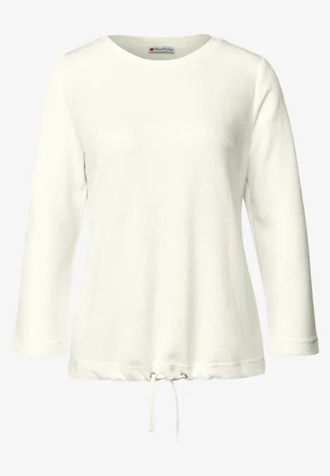 Shirt met gebreide look off white