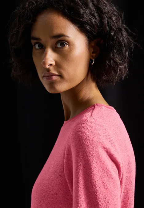 Strick-Look Shirt almond coral