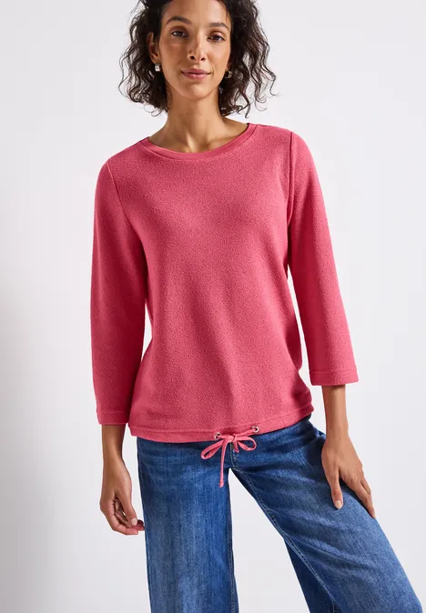Strick-Look Shirt almond coral