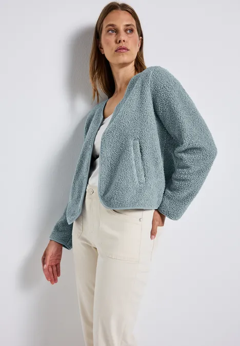 Veste Teddy avec boutons arona blue