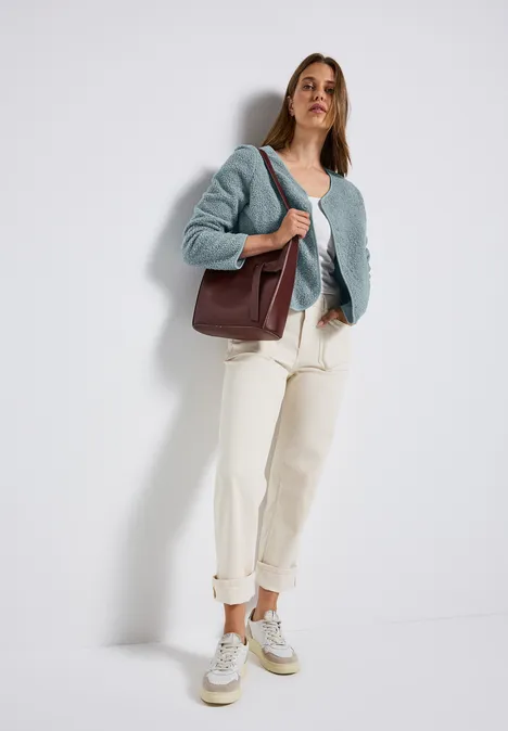 Teddy Jacke mit Knopfleiste arona blue