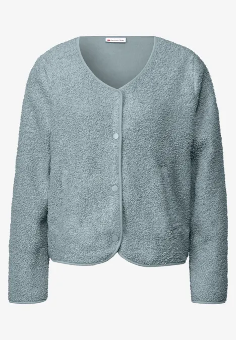 Teddy jas met knoopsluiting arona blue